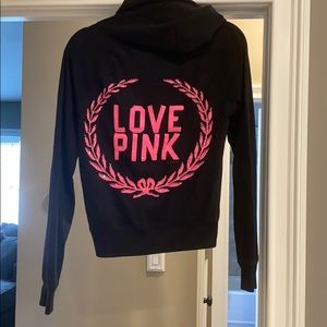 Black Victoria secrets PINK zip up hoodie.